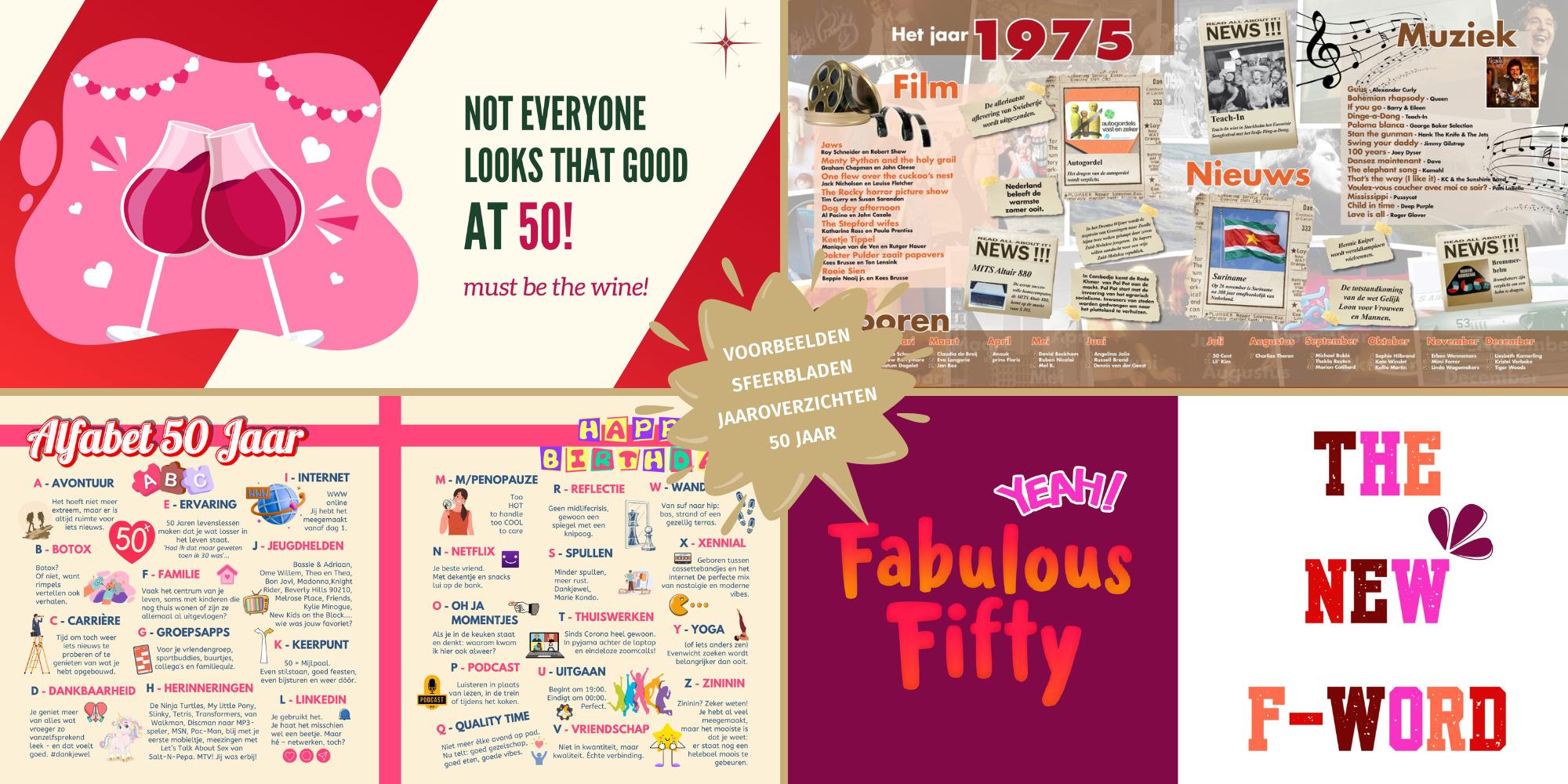 50 jaar sfeerbladen en jaaroverzicht vriendenboek vriendenboekje