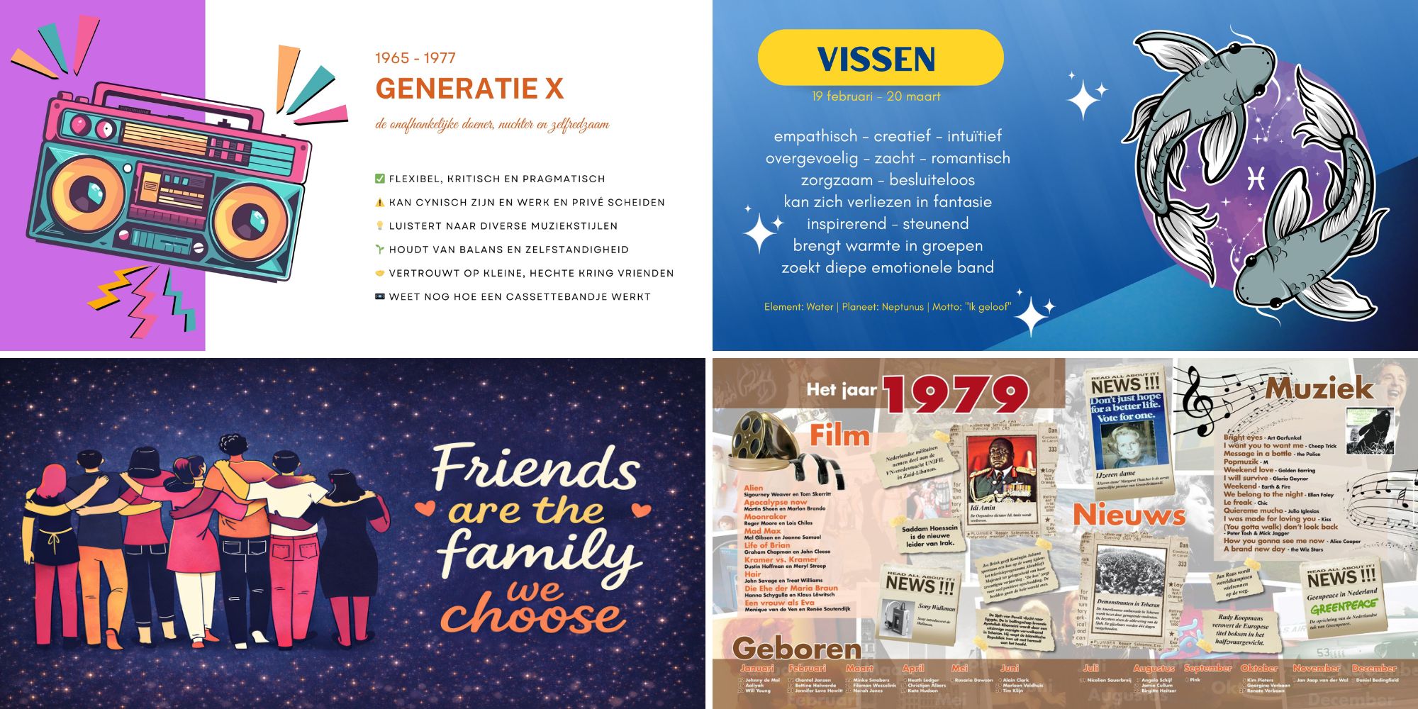 Vriendenboek en vriendenboekje met sfeerbladen en jaaroverzicht vol herinneringen