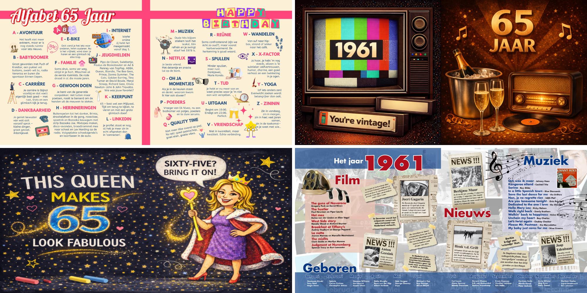 sfeerbladen jaaroverzicht vriendenboek vriendenboekje 65 jaar 1