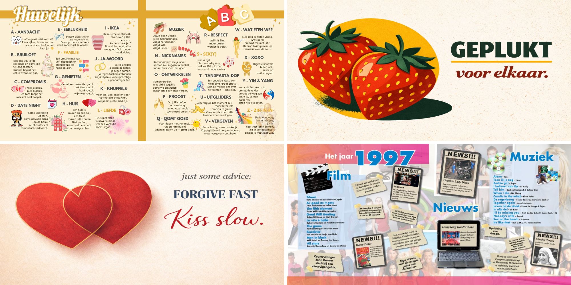 Voorbeelden Sfeerbladen Vriendenboek gastenboek huwelijk of huwelijksjubileum