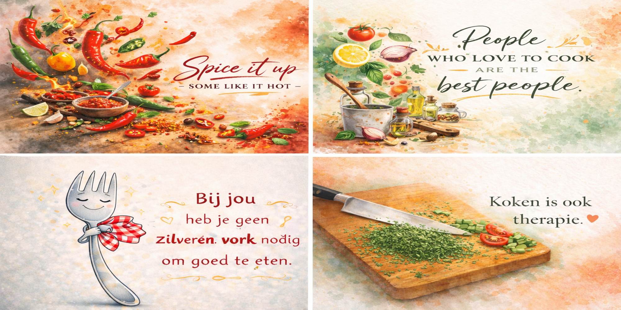 voorbeelden sfeerbladen kookboek kookclub vriendenboek