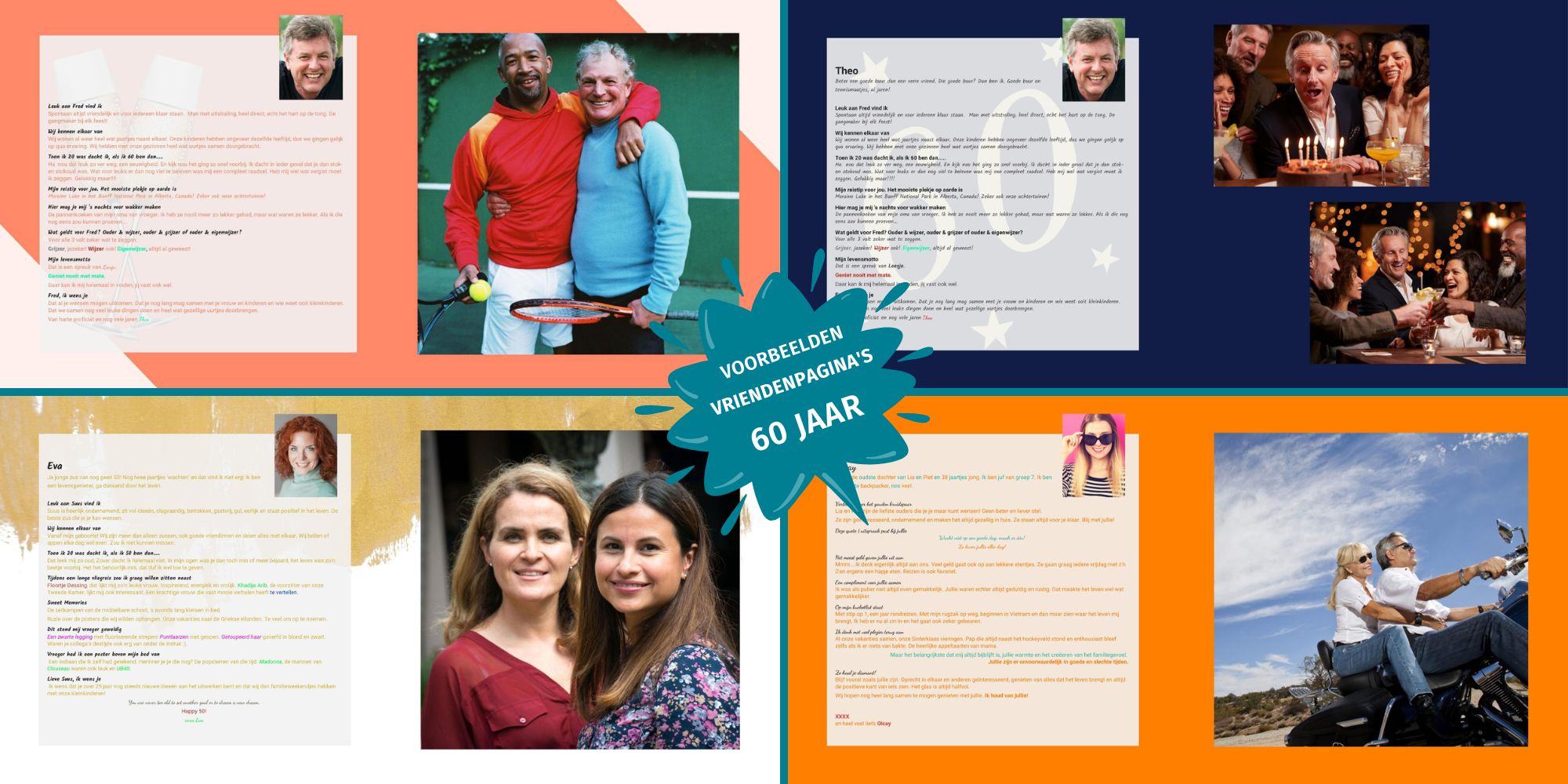 Cadeau 60 jaar verjaardag voorbeelden vriendenpaginas vriendenboek vriendenboekje