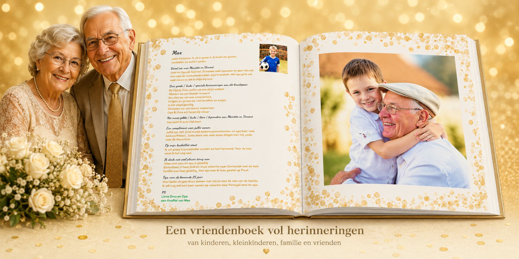 Vriendenboek cadeau voor een gouden huwelijk