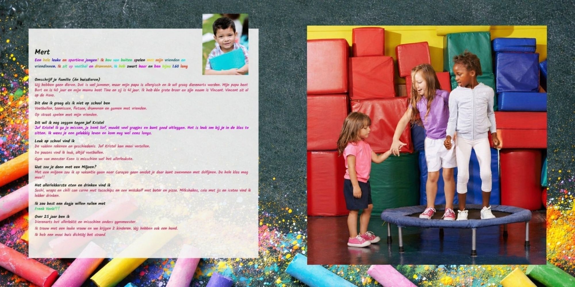 Cadeau meester einde schooljaar vriendenboekje voorbeelden vriendenpagina’s afscheid meester