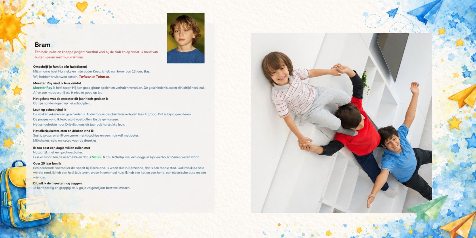 voorbeeld vriendenpagina meester vriendenboek cadeau