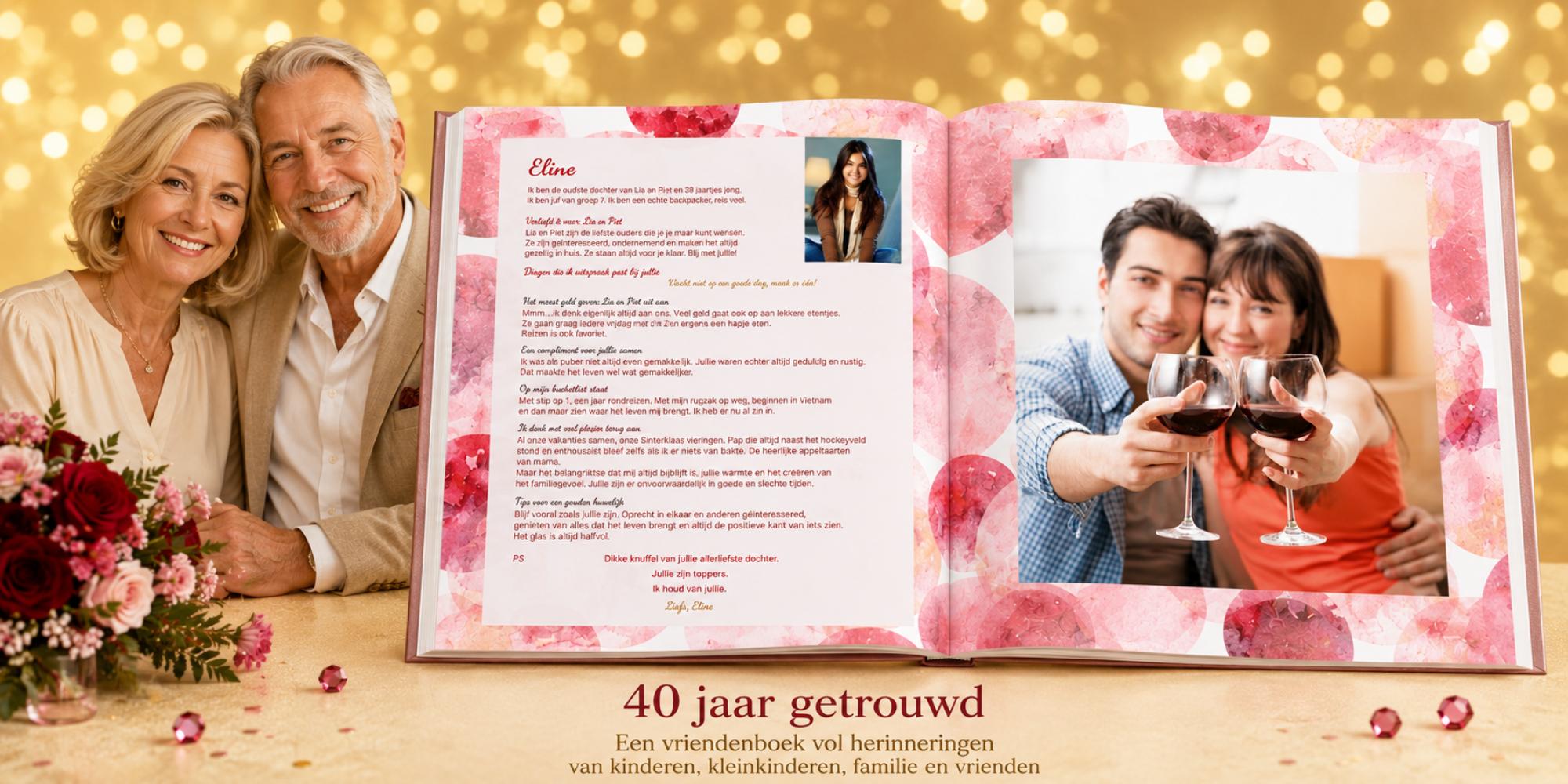 voorbeeld vriendenboek robijnen huwelijk 40 jaar getrouwd