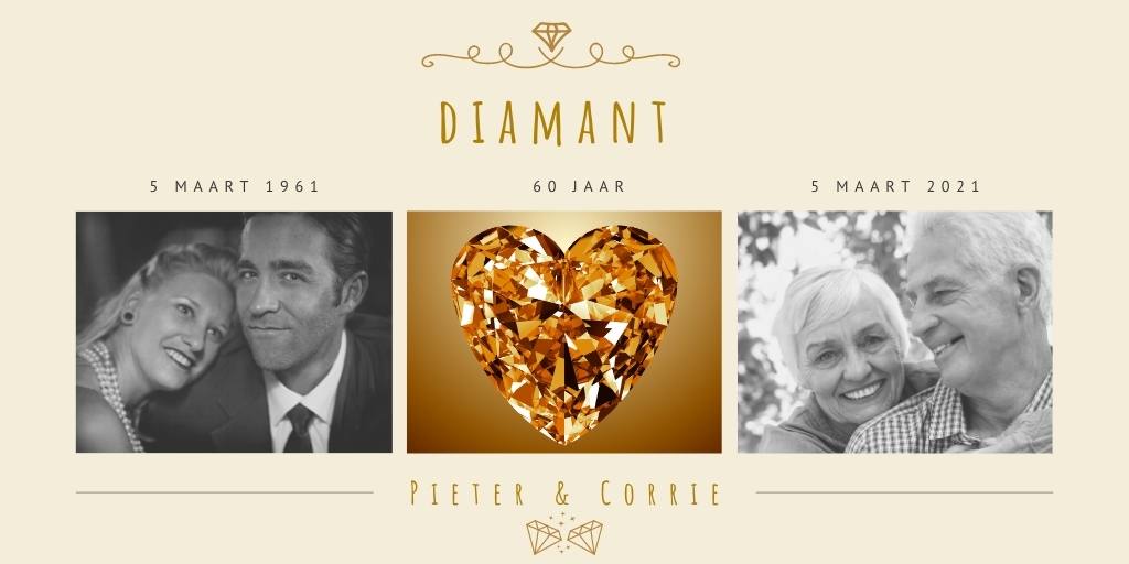 gebruik invoegen Welkom Diamanten Huwelijk in Coronatijd | Vriendenboeken.nl