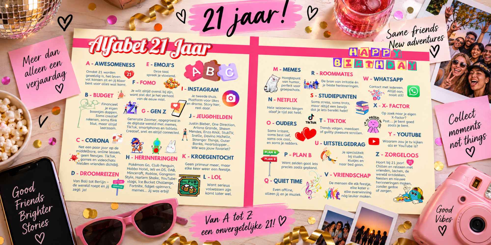 persoonlijk 21 jaar ABC voor een vriendenboek