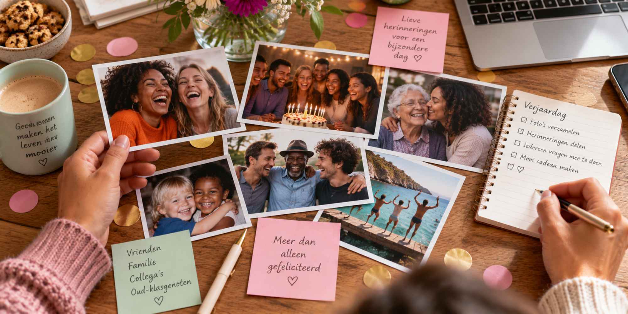 persoonlijke felicitatie verjaardag met herinneringen en foto's