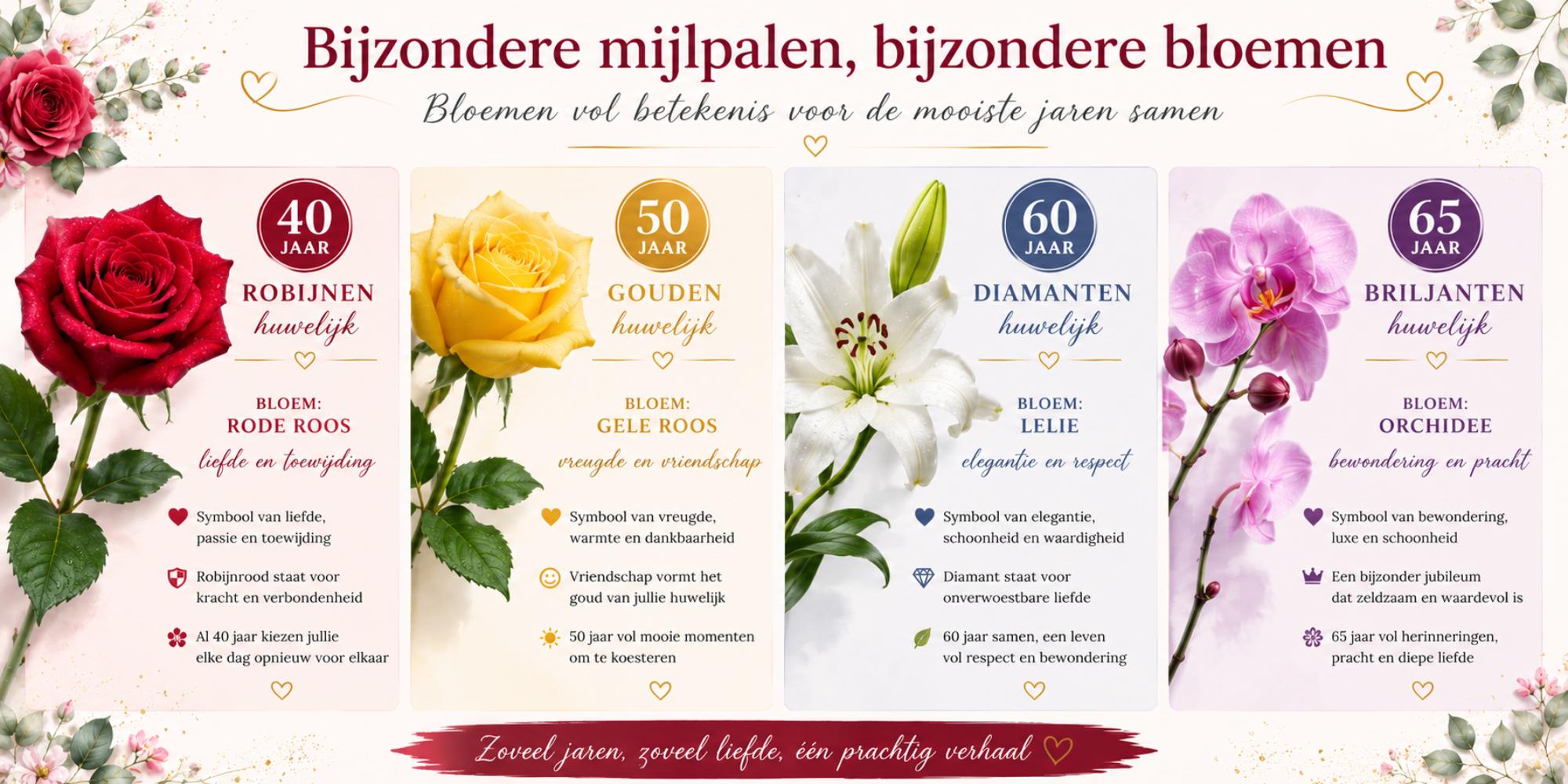 bloemen robijnen gouden diamanten en briljanten huwelijk