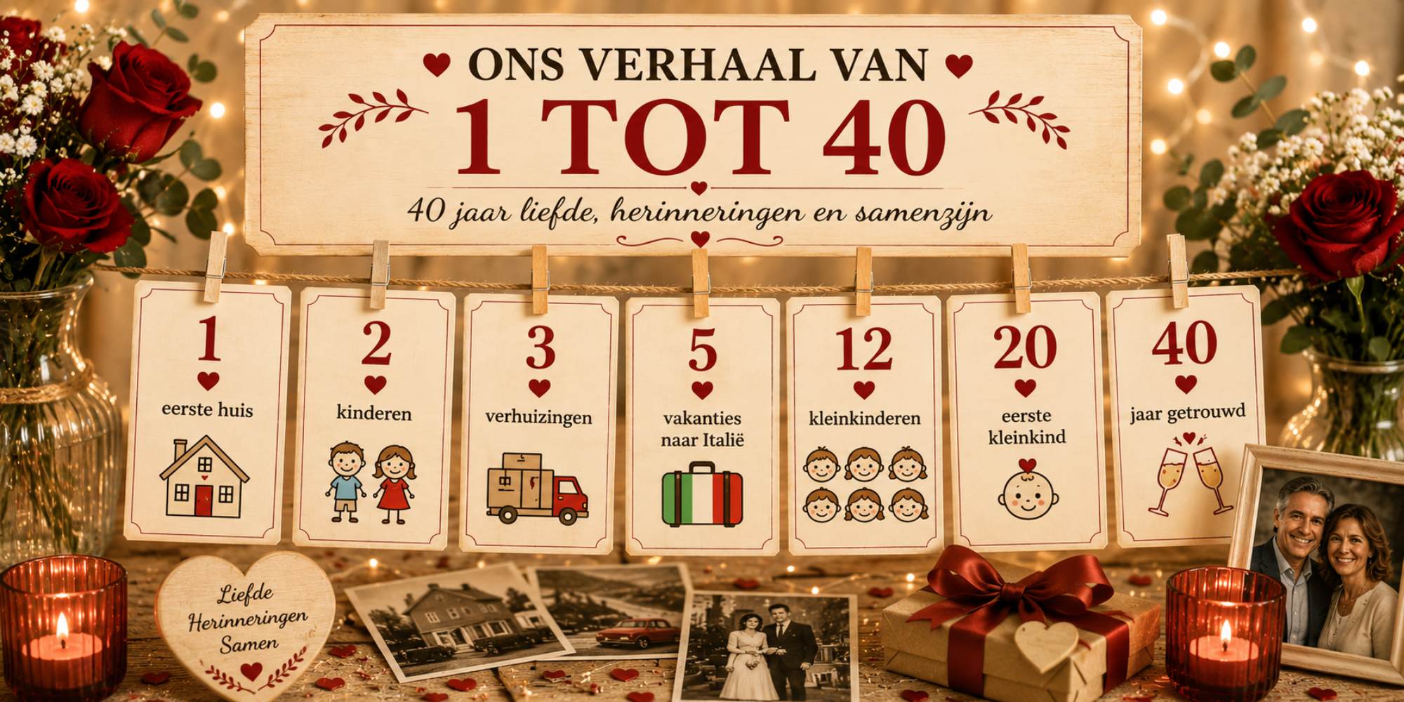 robijnen huwelijk 40 jaar getrouwd idee feest ons verhaal
