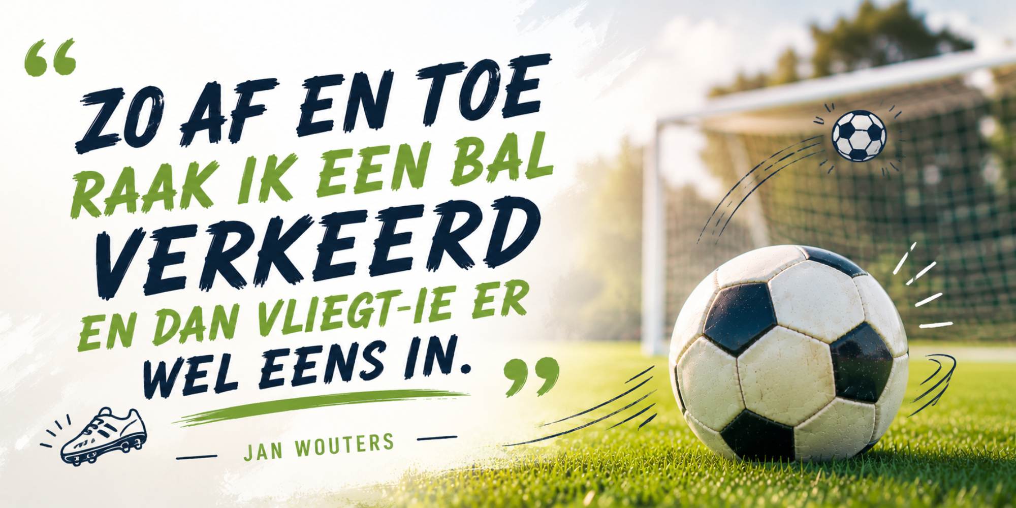 “Zo af en toe raak ik een bal verkeerd en dan vliegt-ie er wel eens in.” Jan Wouters