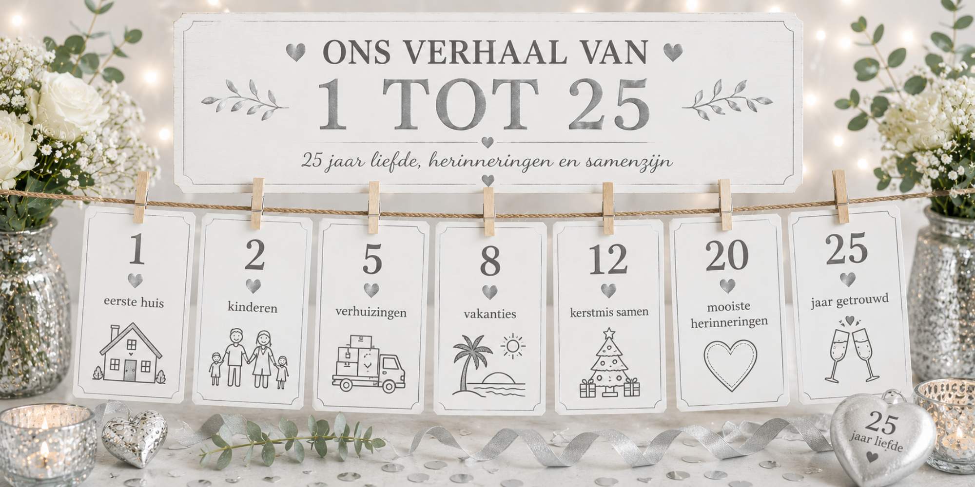 verhaal van 1 tot 25 voor een zilveren huwelijk