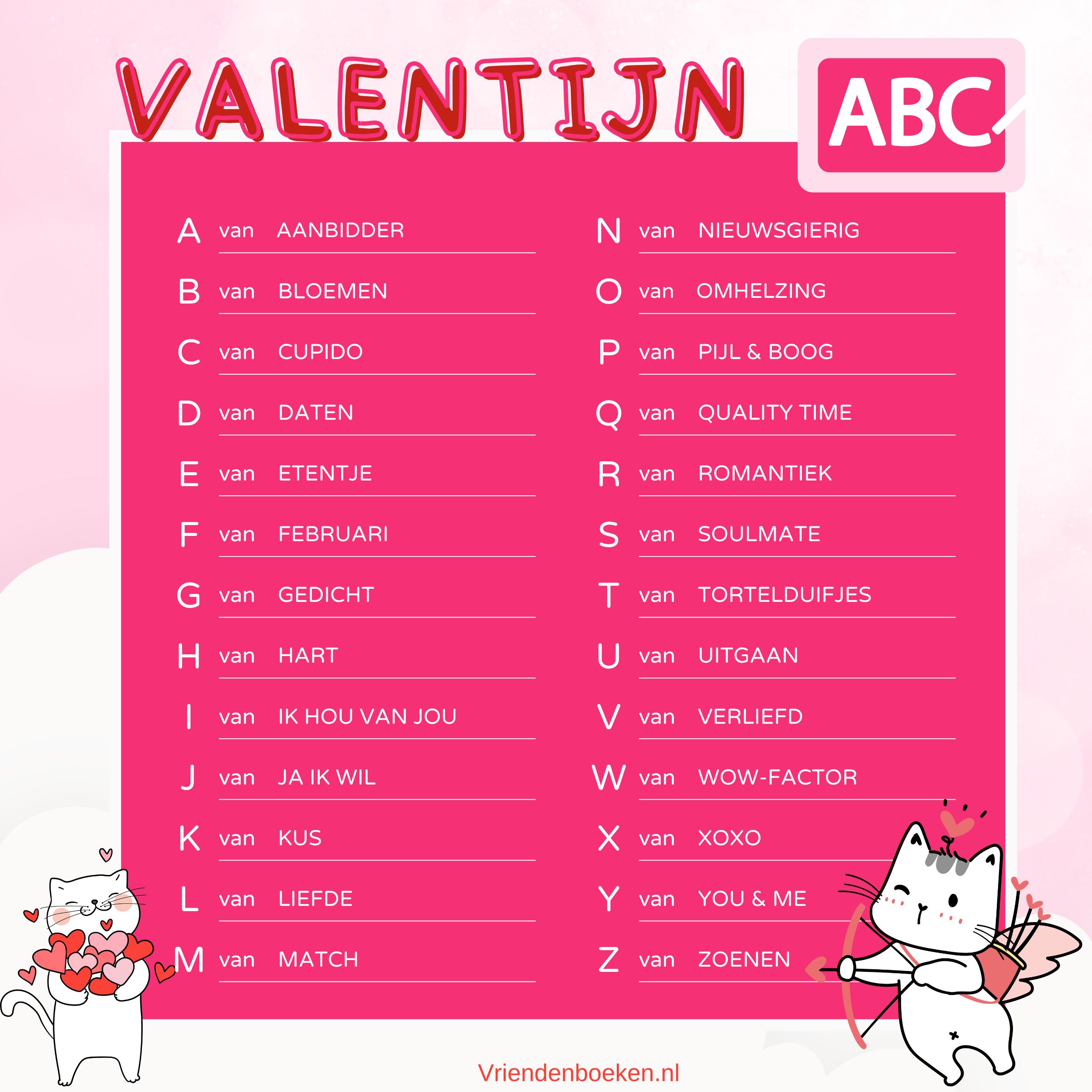 Valentijnsalfabet AFB Valentijnsdag Valentines day