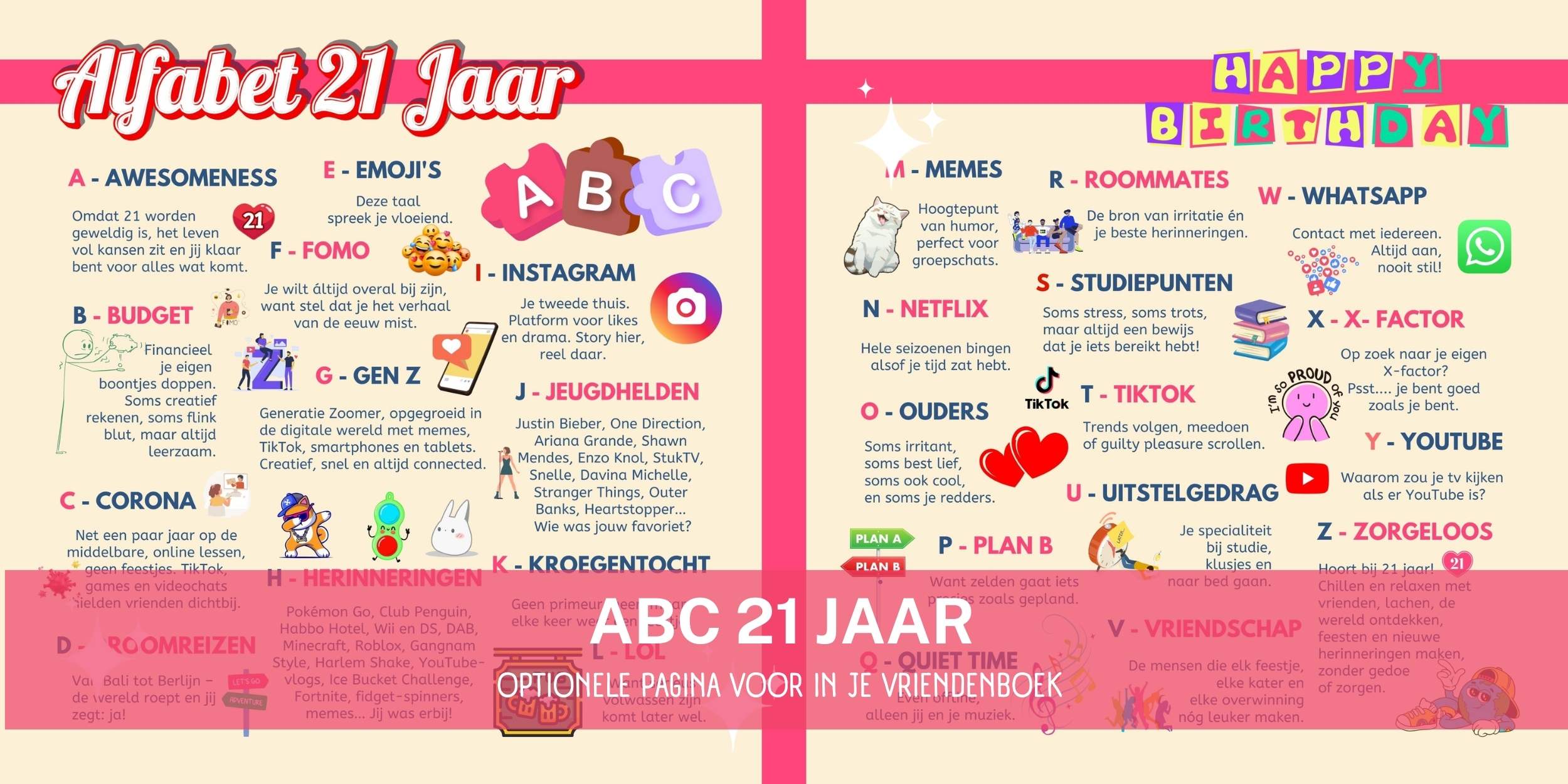 abc 21 jaar voor vriendenboek