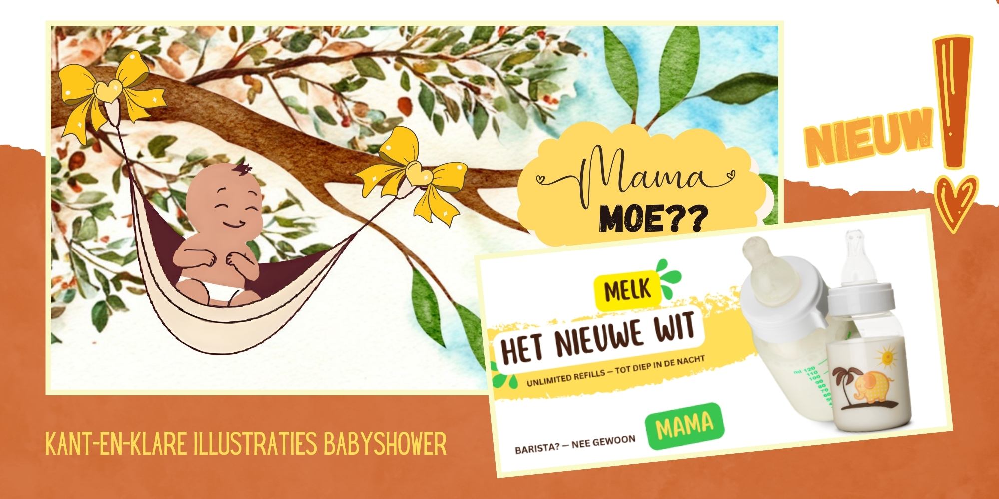babyshower vriendinnenboekje illustraties