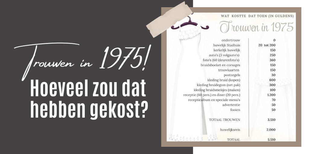 Gouden Huwelijk: hoe duur was de bruiloft 50 jaar geleden?