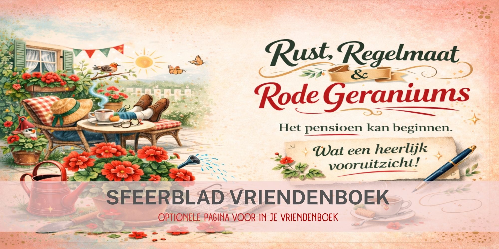 voorbeeld sfeerblad pensioen vriendenboek geraniums pensioen