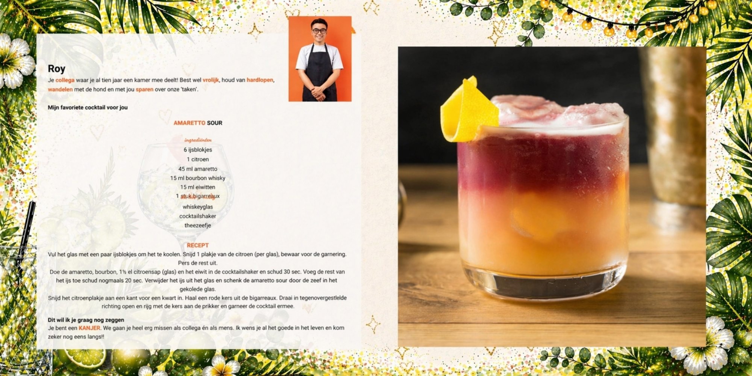 cocktailboek voorbeeld vriendenpagina