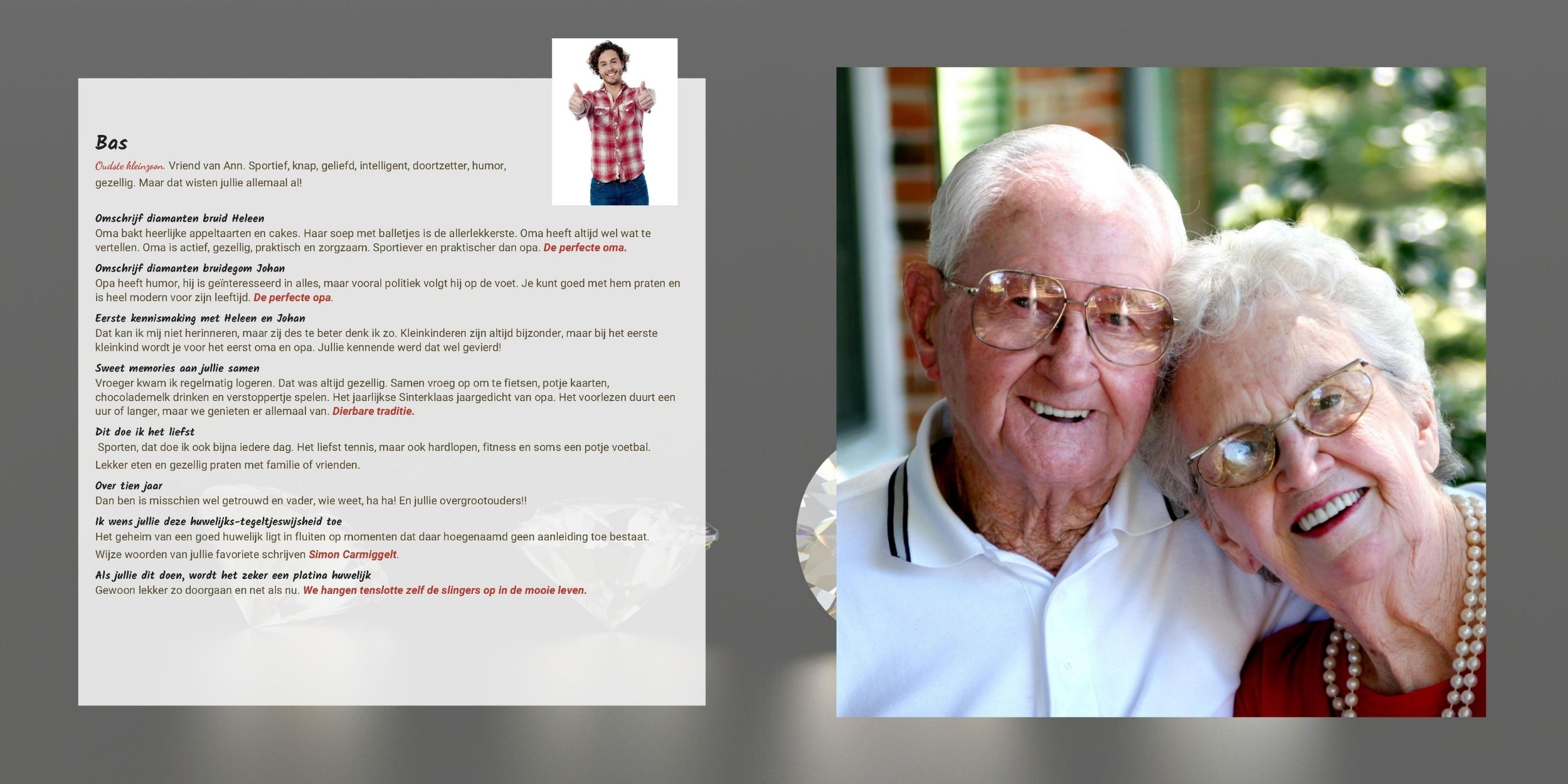 diamanten huwelijk 60 jaar getrouwd idee cadeau vriendenboek vriendenboekje